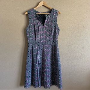 Halogen Geometric Pattern Gray and Pink Dress Size 10